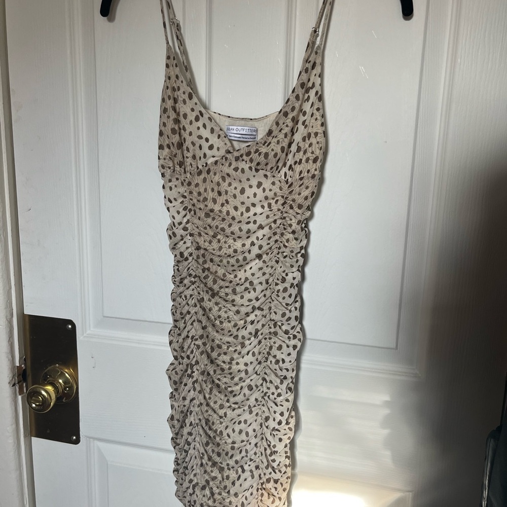 Urban Outfitters Beige and Brown Spotted Dress